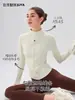 Novo Top de Yoga com Gola Alta, Secagem Rápida, Sensação de Pele, Mangas Longas, Corte Justo, Zíper Antiderrapante, Jaqueta Esportiva Fitness para Mulheres
