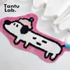 Alfombra Tufted de Perro de Dibujos Animados Transfronteriza, Alfombrilla Gruesa para Mesita de Noche, Tapete Decorativo Absorbente de Agua Antideslizante para Dormitorio, Felpudo para Entrada