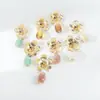 E15140 Pendientes de Flor de Metal Estilo Artístico Retro con Diseño Único Colgantes de Resina en Forma de Gota Pendientes de Moda para Mujer
