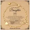 Moda Europeia e Americana Estilo Luxo Leve Pulseira de Coração com Laço para Mulheres Simples Versátil para o Dia a Dia Joia de Mão Presente