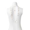 Ornamentos Europeus e Americanos Transfronteiriços Moda Corrente de Corpo de Metal Elegante Pendurada no Pescoço Corrente de Costas Simples com Lantejoulas e Pingente Redondo para Mulheres