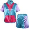 Chaquetas y Pantalones Deportivos Disco de los 80 Transfronterizos Conjuntos de Jogging Estilo Retro Fiesta Temática de los 90
