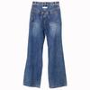 Jeans Flare Azul de Designer Inspirado, Novo Estilo Primavera 2026, Soltinho, com Amarração, Design Único de Nicho para Mulheres
