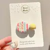 Presilha infantil para franja lateral, presilha de jacaré colorida com bolinhas para meninas, grampo para arrumar cabelos soltos na parte de trás da cabeça