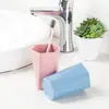 Copo de Enxágue Bucal Criativo de Palha de Trigo Simples com Desenho de Losango, Copo para Escovar os Dentes, Suporte de Escova de Dentes para Casal, Escova de Dentes para Estudante