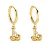 Pendientes de Acero Inoxidable Chapado en Oro 18K con 26 Letras, Pendientes de Zirconia con Forma de Ola de Lujo, Pendientes Elegantes