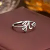 Anillo de Plata de Ley 925 100 Apellidos Familiares Apellido Familiar Anillo para Mujer Nuevo Amor Diseño de Nicho Sentido Anillo de Dedo Abierto Todo-partido Regalo