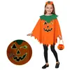 Disfraces de cosplay para fiesta de Halloween para adultos y niños, capa de calabaza, chal de calabaza, sombrero de calabaza, diadema