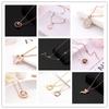 Collar de Acero de Titanio con Circonita de Amor Japonés y Coreano Colgante de Cisne Cadena de Clavícula de Lujo Ligero Joyería de Hierba de Cuatro Hojas Fritillaria