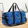 Bolsa de Viaje Portátil Simple para Deportes Fitness Gran Capacidad Bolso de Hombro Cruzado Tela Oxford Estampado de Dibujos Animados Bolsa de Viaje
