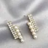 Pendientes de Perla Estilo Coreano Francés Elegante con Cierre de Plata 925 Pendientes de Gama Alta Corazón Flor Pendientes Versátiles para Mujer Venta al por Mayor