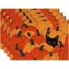 Mantel Individual de Cosecha de Otoño para Acción de Gracias con Estampado de Calabaza y Hoja de Arce, Mantel de Tela Aislante, Mantel Decorativo de Mesa para el Hogar Transfronterizo