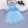 Verão 2026 Novo Vestido da Princesa Elsa Vestido de Aniversário da Elsa Vestido Popular na Internet Vestido Bufante