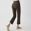 Pantalones de yoga ligeramente acampanados para levantar glúteos para mujer, corte ajustado, adelgazantes, pantalones cortos deportivos para correr, sin líneas incómodas, pantalones largos de fitness para personas menudas