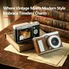 Cámara Mirrorless Retro Nueva de Campo Cruzado CCD con Pantalla abatible para Selfies, para Grabación de Foto y Video, Cámara Digital de Alta Definición para Vlogging