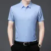 Camisas de Manga Corta para Hombre de Verano, Color Sólido, Sin Planchar, Camisas Casuales para Hombre, Transpirables, Anti-Arrugas, Camisas Simples para Hombre, Dropshipping