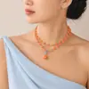 Collar de Perlas de Doble Capa de Lujo Ligero Estilo Francés para Mujer, Colgante con Cierre Ot de Diseño Exclusivo, Cadena para Clavícula, Accesorio de Cuello de Gama Alta