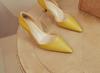 Zapatos de tacón versátiles para mujer, de un solo paso, retro, zapatos profesionales para el trabajo, de boca baja, punta fina, con temperamento, zapatos de una sola capa