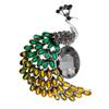 Diamante-embutido vintage pintura óleo pavão broche gradiente Esmalte Animal corpete acessórios de roupas femininas pin