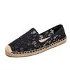Zapatos de pescador de paja, zapatos planos con encaje para mujer, primavera y verano, nuevos, casuales, sin cordones, cómodos, suaves, transpirables, combinables.