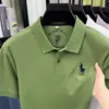 Camisa Polo Masculina 100% Algodão, Manga Curta de Verão, Casual de Negócios de Luxo Leve, Absorvente de Suor, Camiseta com Gola Bordada, Roupas Masculinas Dropshipping