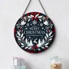 Adornos Navideños Creativos Transfronterizos Artesanías de Madera Cartel Redondo para Puerta Serie Colgante de Madera 20Cmos Colgante