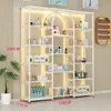 Vitrina de cosméticos, estantes de lujo ligero, exhibidor de productos para salón de peluquería y uñas, estante de almacenamiento para transmisiones en vivo de maquillaje