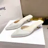 Novidade Verão e Outono 2026 Mules de Salto Alto Finos e Baixos, Mules de Celebridade da Internet, Meias-Sapatilhas Fechadas para Mulheres, Sapatos Casuais para Uso Externo