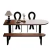 Mesa de comedor estilo francés, de mediados de siglo moderno, para casas pequeñas, una mesa de comedor semicircular de pared, una mesa larga, un juego de comedor estilo isla y sillas a juego