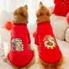 Moletom Pulôver Totem Ano Novo Outono e Inverno para Cães Grandes, Golden Retrievers, Roupas Festivas de Ano Novo para Cães, Roupas de Pet Ano do Dragão