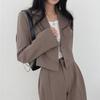 Blazer Cor Camelo para Mulheres, Primavera e Outono de 2026, Tamanho Petite, Novo Estilo Coreano da Moda, Jaqueta Casual de Terno Versão Coreana para Mulheres