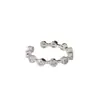 M0046 Anel de prata simples banhado a ouro estilo coreano INS temperamento versátil zircônia microincrustada anel aberto de prata de lei s925 para mulheres