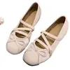 Zapatos planos Mary Jane de punta redonda estilo primavera y otoño para mujer, nuevo modelo 2026, adecuados para combinar con faldas y atuendos de ballet.
