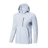 2026 Verano Hombres al Aire Libre Montañismo UPF50 Ropa con Protección Solar con Capucha Elástica Transpirable Secado Rápido Rayada Piel Top
