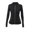 Jaqueta Lulu Gola Alta Original Define Zíper Dourado Roupa de Yoga Roupa Fitness Manga Longa Jaqueta Esportiva Exportação