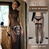 Lingerie Sexy de Renda com Design Clássico de Botões, Fenda Lateral, Transparente, Revelando o Peito, Uniforme Sedutor