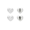 Nuevas Cuentas Perforadas Horizontales y Verticales Brillantes de Plata Esterlina S925 con Forma de Corazón Accesorios de Plata para Corazón Accesorios de Anillos de Cristal DIY