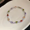 Pulseira Borboleta Flor Zircônia Super Brilhante Estilo Coreano, Sensação de Luxo Leve e Alto Padrão, Moda de Nicho, Acessório de Mão Versátil para Mulheres