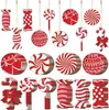 Temu24 Piezas de Chocolate Caliente Navideño Caramelo de Jengibre Decoraciones de Madera con Cuerda Decoraciones para Taza de Café Navideña Navidad