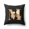 Funda de Almohada de Poliéster Decoración de Coche Hogar 26 Letras Inglesas Impresas Cojín Lumbar Funda de Almohada para Sofá QTB47
