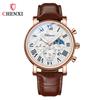 Chenxi chenxi cinturón multifuncional para hombre reloj de negocios reloj de cuarzo fase lunar estrella calendario de hora 973