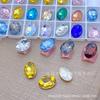 Nuevo taladro de uñas ovalado K9 de alta gama flash estallido multicorte forma denier fondo puntiagudo cristal diamante grande joyería de uñas al por mayor