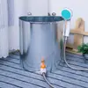 Estilo simples bacia de vegetais doméstica chuveiro montado na parede dormitório balde de água de lata branco antigo banho armazenamento salão de cabeleireiro lavagem de cabelo