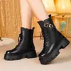 Botas de Terciopelo de Algodón con Remaches de Invierno a Media Pantorrilla para Mujer Estilo Británico Botines Cortos de Motocicleta Tacón Alto Botas de Moda de Caballero con Tacón Grueso