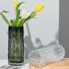 Jarrón Estilo Ins Popular Extremadamente Jarrón Glaciar Congelado Vidrio Transparente Arreglo Floral Flores Rosas Decoración de Mesa de Sala de Estar