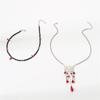 NZ2962 Collar Europeo y Americano Transfronterizo con Borla de Mariposa para Mujer, Colgante de Mariposa Rojo, Halloween Divertido Hip-hop Femenino Doble Capa