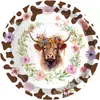 MM293 Vaca Yak de Platô Aquarela Decorativo Louça de Mesa Festiva 8 Pessoas Bandeja de Papel de 4 Peças Papel Toalha