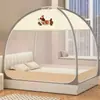 Mosquitero de Doble Puerta con Estampado de Dibujos Animados, Mosquitero Estilo Yurta para Dormitorio Individual/Doble, Dosel de Cama Anti-Caídas Encriptado para Niños, No Requiere Instalación