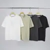 Camiseta Masculina Casual de Manga Curta, Gola Redonda, Respirável, 100% Algodão, com Estampa de Ilha e Logo de Bússola Cruzada de Pedra Transfronteiriça