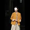 Cardigan tipo bata de té de lino y algodón de talla grande holgado para primavera y otoño, estilo chino, nuevo top de camisa de manga larga con botones, bloqueo de color retro chino